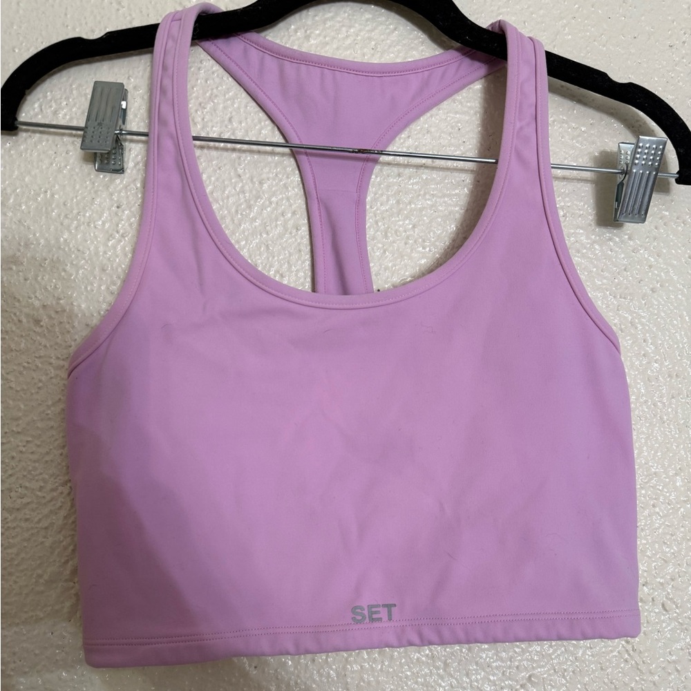 SET Active racer back Sports Bra size small bubblegum pink color